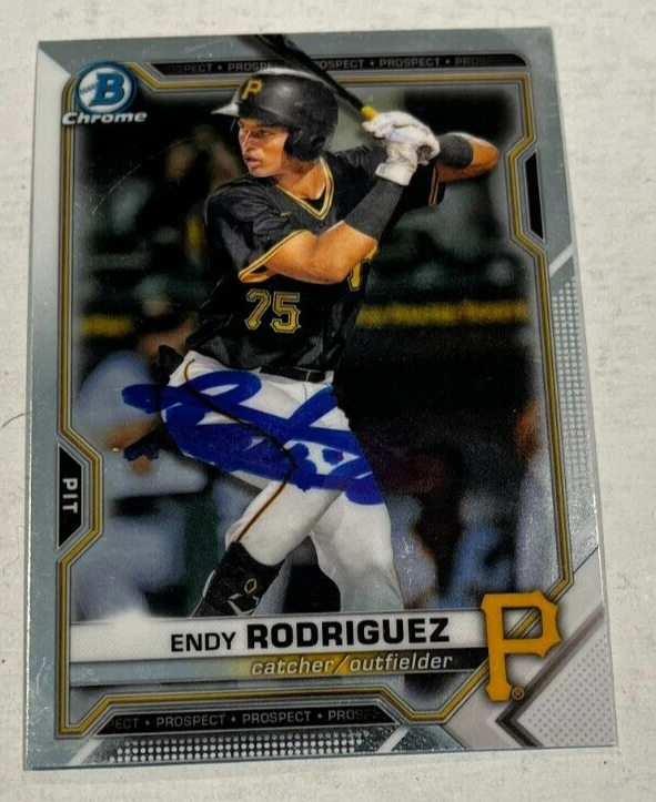 ENDY RODRIGUEZ SIGNED 2021 BOWMAN CHROME DRAFT BASEBALL CARD AUTO