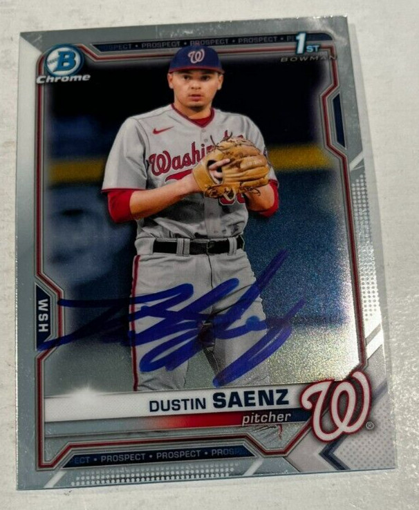 DUSTIN SAENZ SIGNED 2021 BOWMAN CHROME DRAFT BASEBALL CARD AUTO