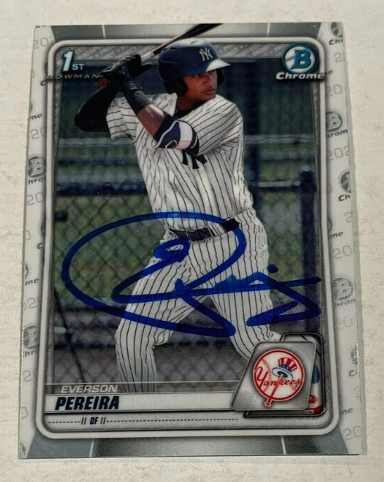EVERSON PEREIRA SIGNED 2020 BOWMAN CHROME PROSPECT ROOKIE CARD AUTO