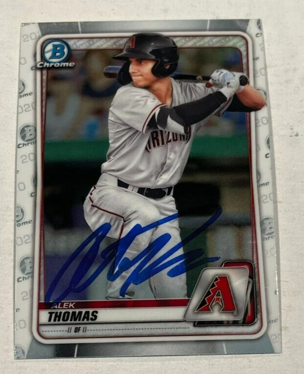 ALEK THOMAS SIGNED 2020 BOWMAN CHROME PROSPECT ROOKIE CARD AUTO
