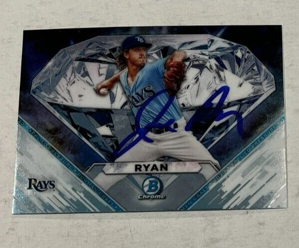 JOE RYAN SIGNED 2020 BOWMAN CHROME APPLIED PRESSURE ROOKIE BASEBALL CARD AUTO