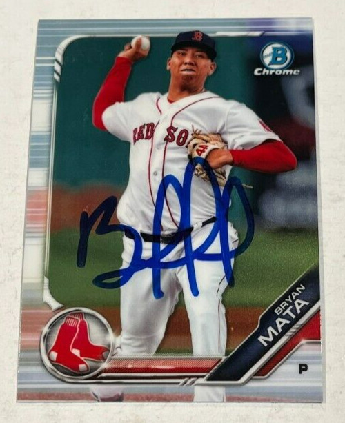 BRYAN MATA SIGNED 2019 BOWMAN CHROME PROSPECT BASEBALL CARD AUTO