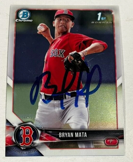 BRYAN MATA SIGNED 2018 BOWMAN CHROME PROSPECT BASEBALL CARD AUTO