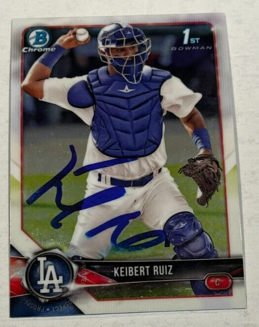 KEIBERT RUIZ SIGNED 2018 BOWMAN CHROME PROSPECT BASEBALL CARD AUTO