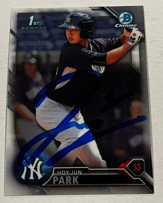 HOY HOY-JUN PARK SIGNED 2016 BOWMAN CHROME PROSPECT BASEBALL CARD AUTO