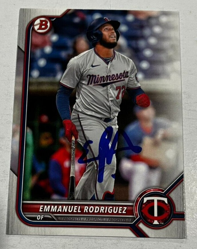 EMMANUEL RODRIGUEZ SIGNED 2022 BOWMAN DRAFT PROSPECT BASEBALL CARD AUTO