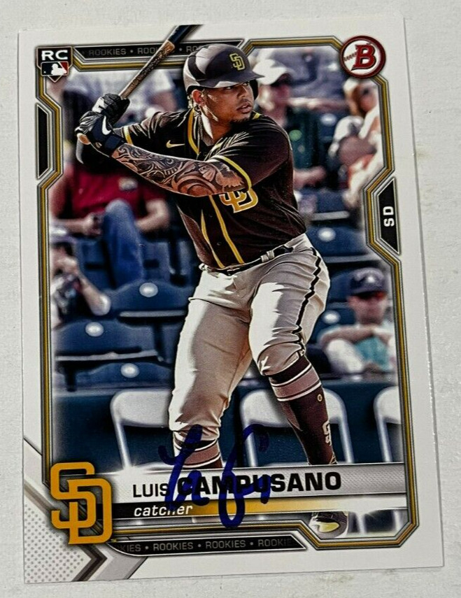 LUIS CAMPUSANO SIGNED 2021 BOWMAN BASEBALL ROOKIE CARD AUTO