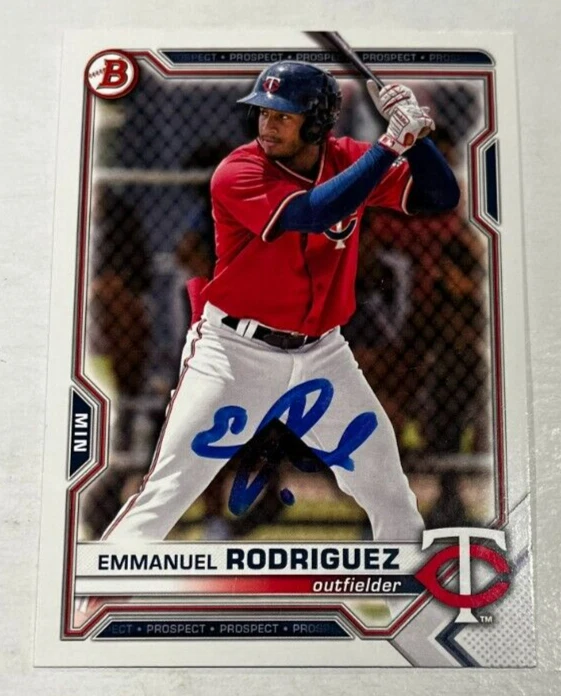 EMMANUEL RODRIGUEZ SIGNED 2021 BOWMAN DRAFT BASEBALL ROOKIE CARD AUTO