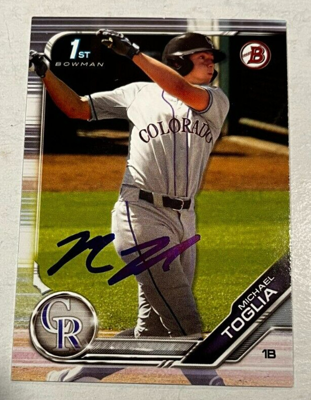 MICHAEL TOGLIA SIGNED 2019 BOWMAN DRAFT PROSPECT ROOKIE CARD AUTO