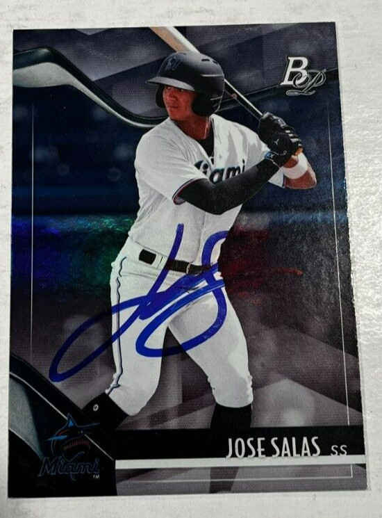 JOSE SALAS SIGNED 2021 BOWMAN PLATINUM ROOKIE BASEBALL CARD AUTO