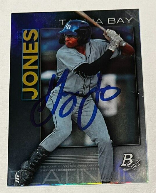 GREG JONES SIGNED 2020 BOWMAN PLATINUM ROOKIE BASEBALL CARD AUTO