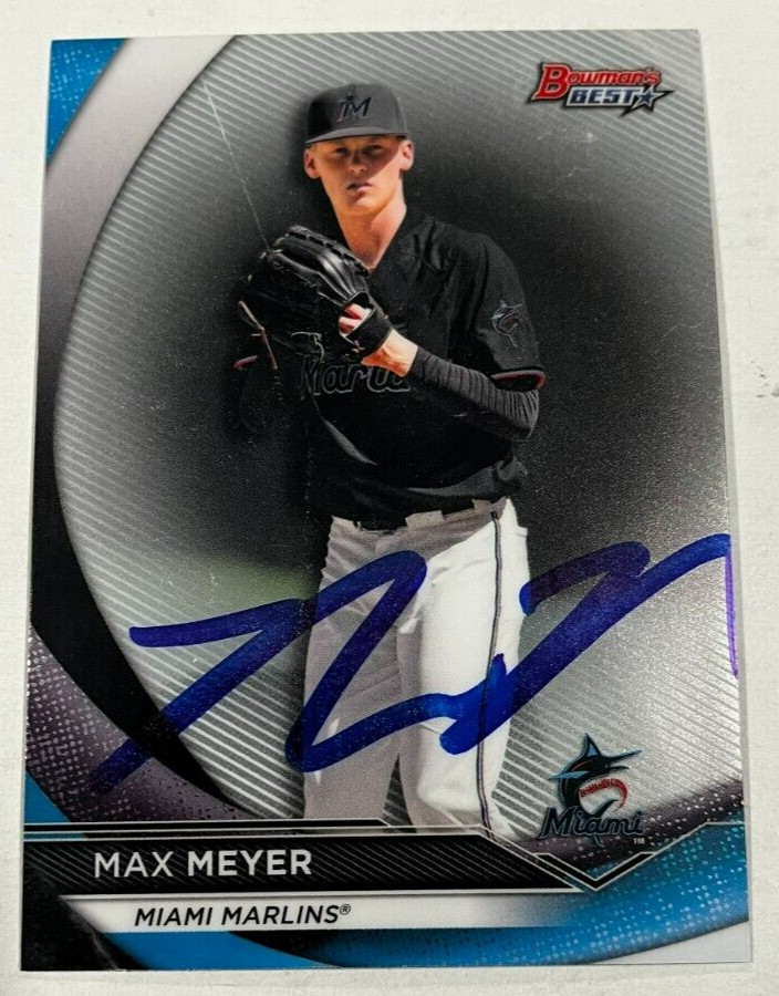 MAX MEYER SIGNED 2020 BOWMAN'S BEST ROOKIE BASEBALL CARD AUTO