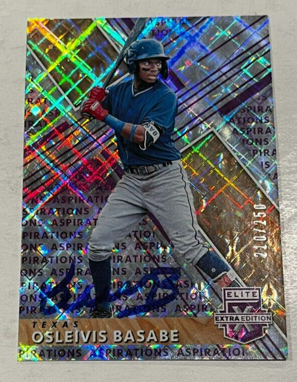 OSLEIVIS BASABE SIGNED 2019 PANINI ELITE EXTRA EDITION BASEBALL CARD AUTO