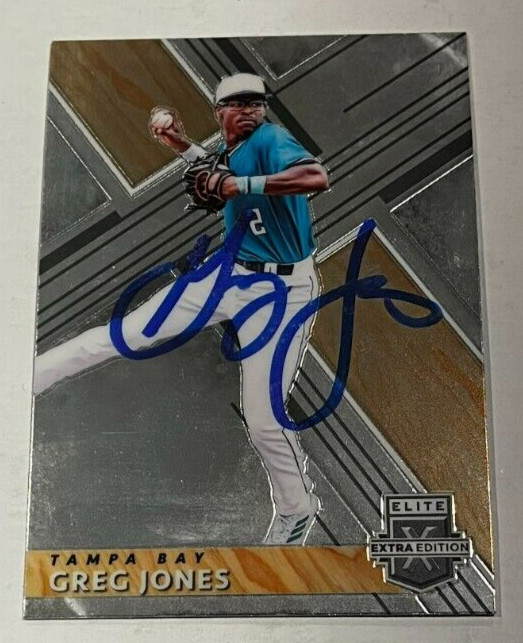 GREG JONES SIGNED 2019 PANINI ELITE EXTRA EDITION CHROME BASEBALL CARD AUTO