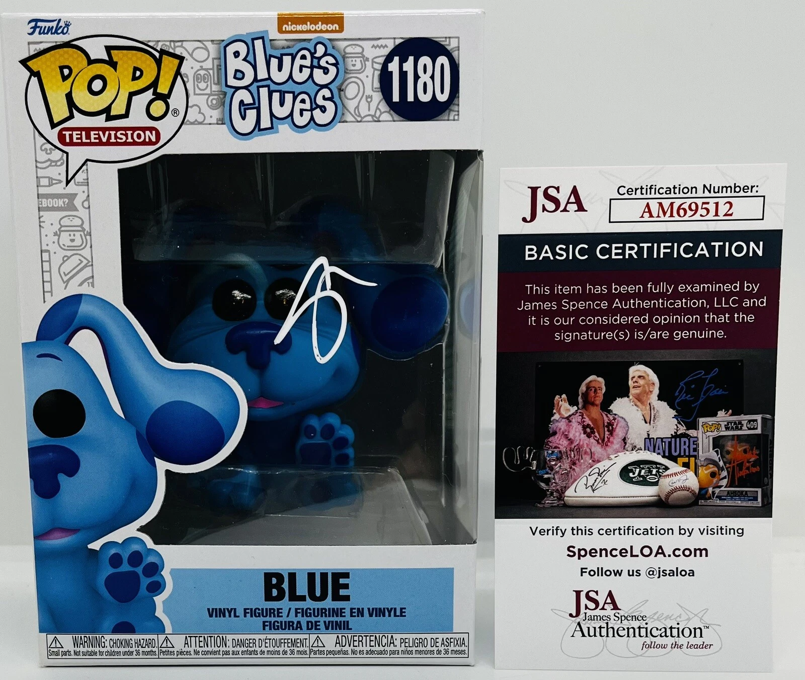 STEVE BURNS SIGNED BLUE FUNKO POP FIGURE BLUE'S CLUES TV SHOW JSA COA