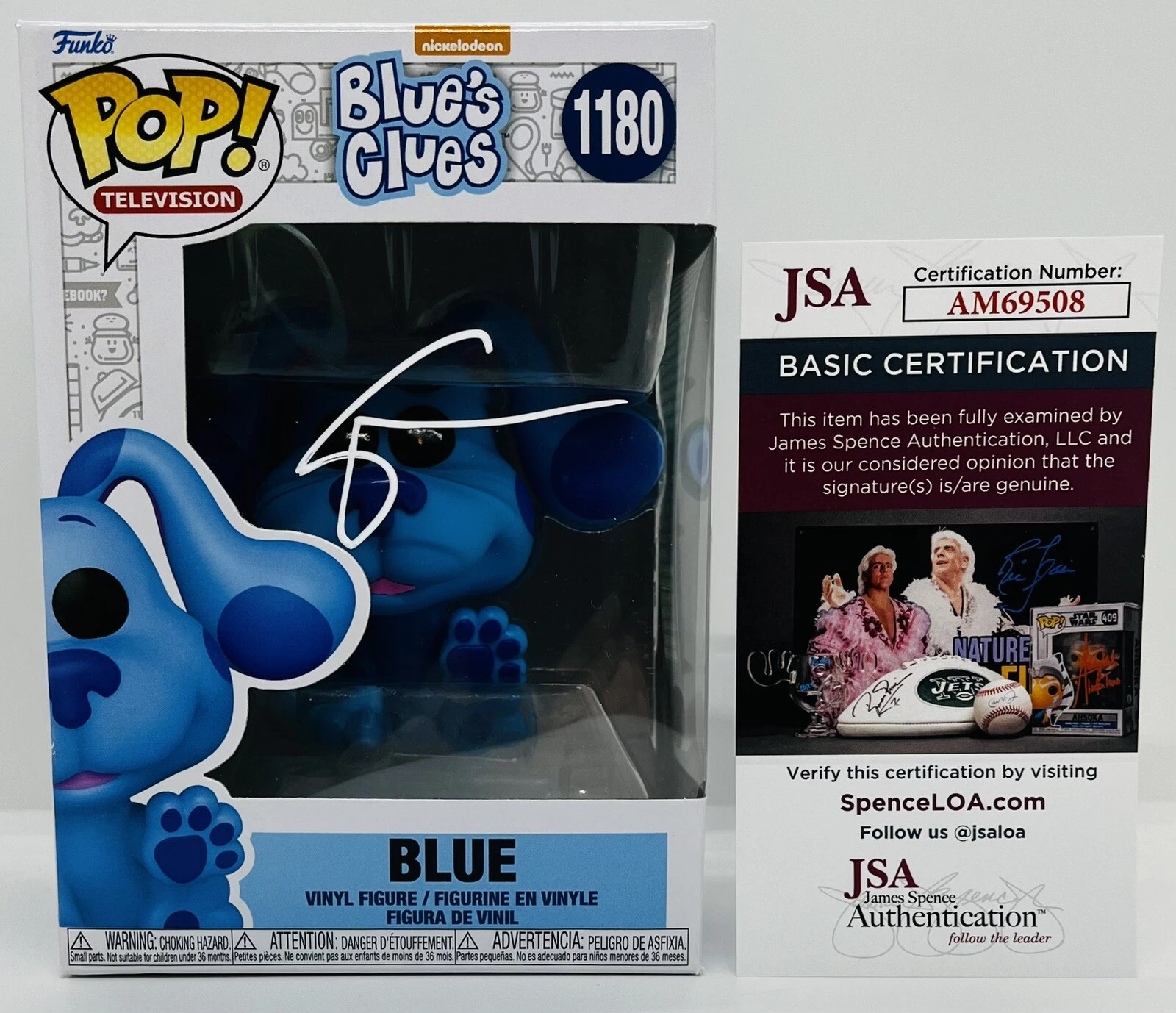 STEVE BURNS SIGNED BLUE FUNKO POP FIGURE BLUE'S CLUES TV SHOW JSA COA