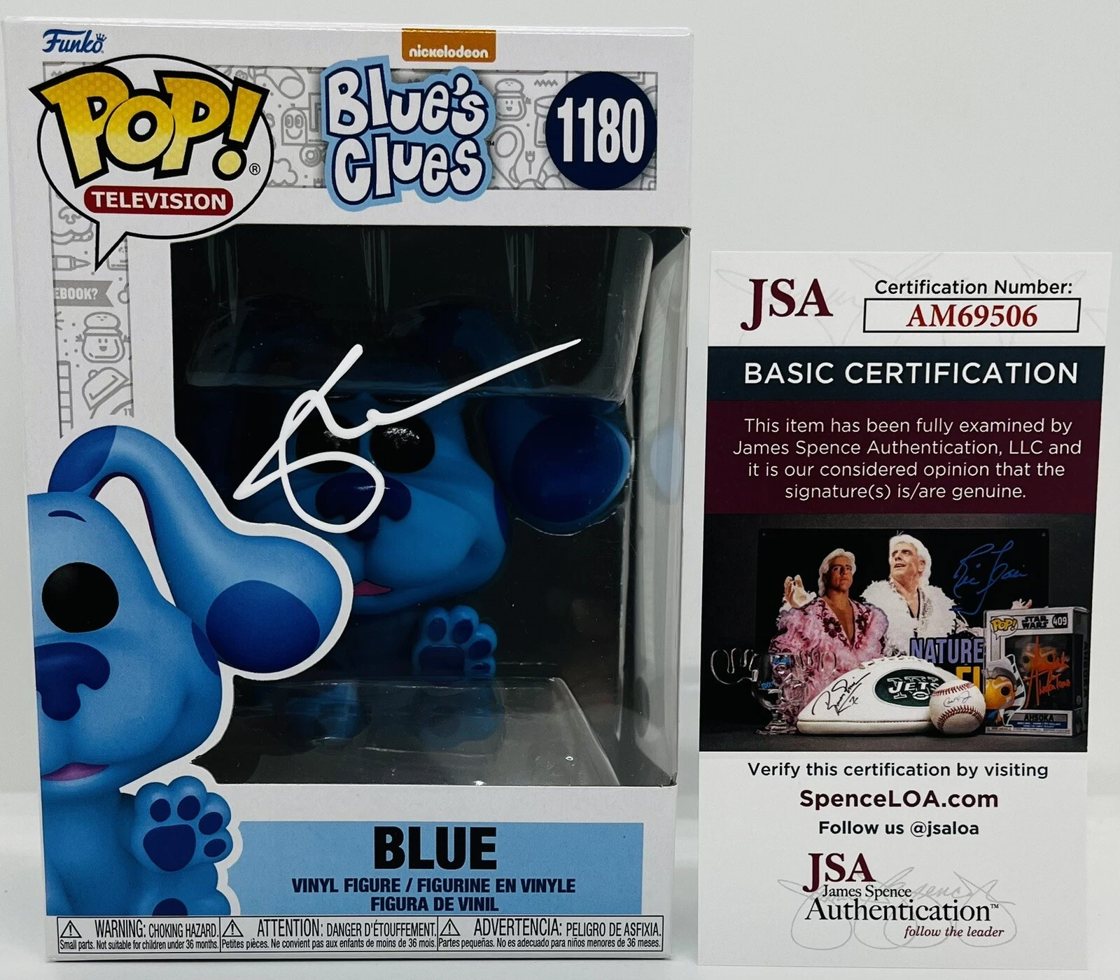 STEVE BURNS SIGNED BLUE FUNKO POP FIGURE BLUE'S CLUES TV SHOW JSA COA