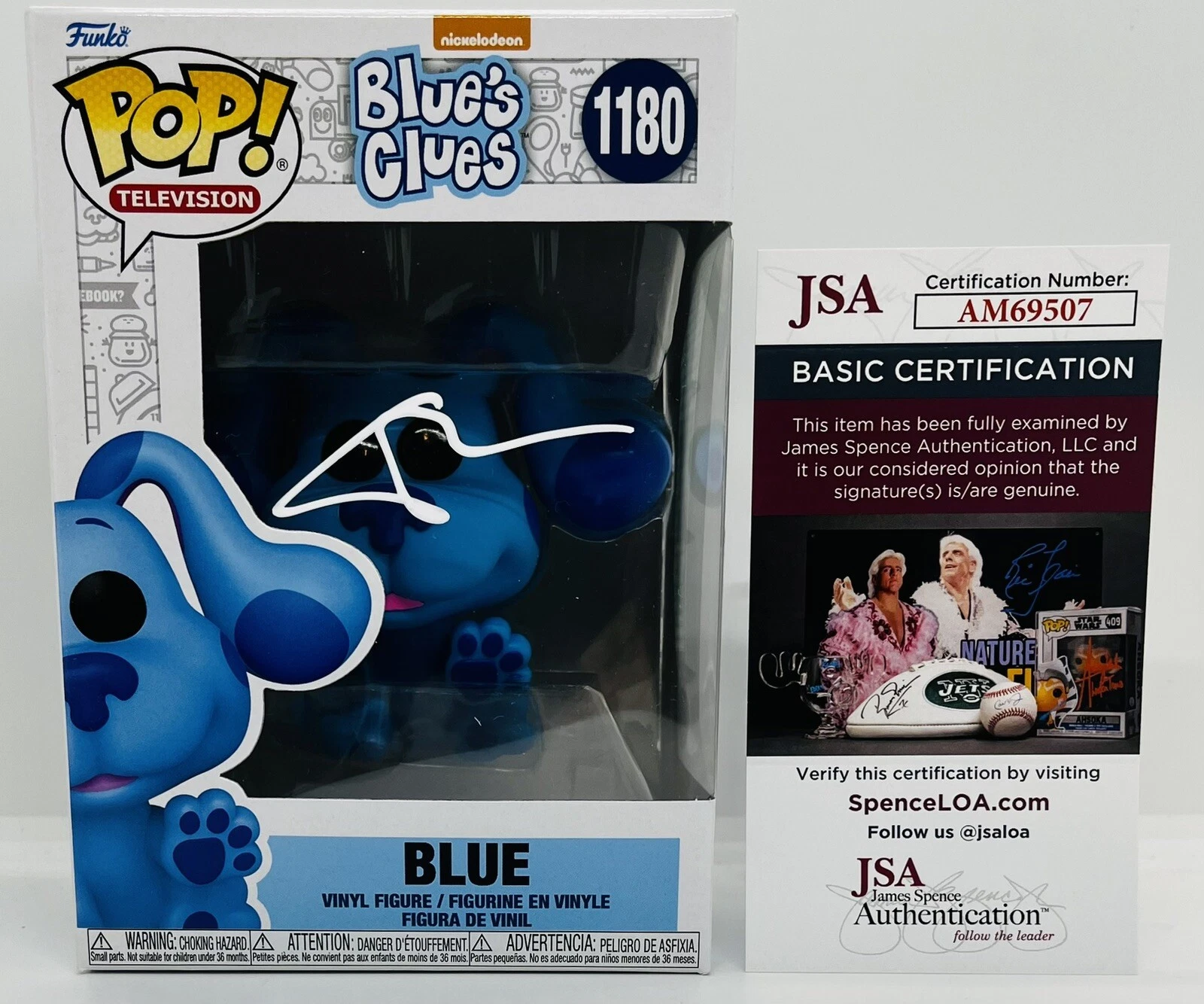 STEVE BURNS SIGNED BLUE FUNKO POP FIGURE BLUE'S CLUES TV SHOW JSA COA