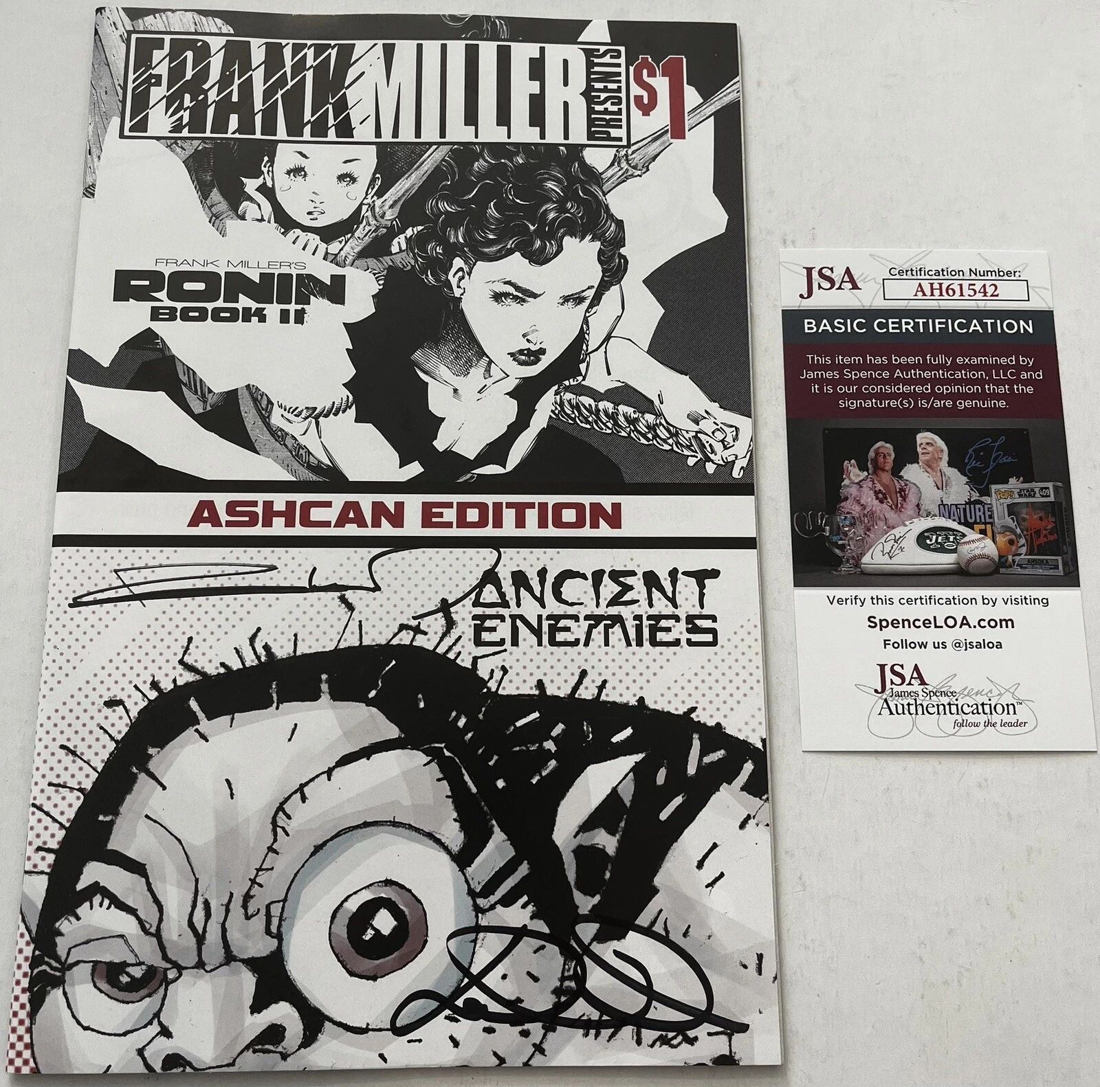 FRANK MILLER SIGNED RONIN BOOK II ANCIENT ENEMIES COMIC BOOK MILLER'S JSA COA