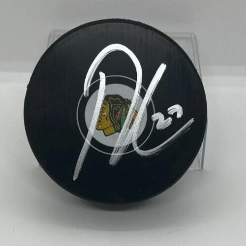 LUKAS REICHEL SIGNED CHICAGO BLACKHAWKS HOCKEY PUCK W/ CASE COA