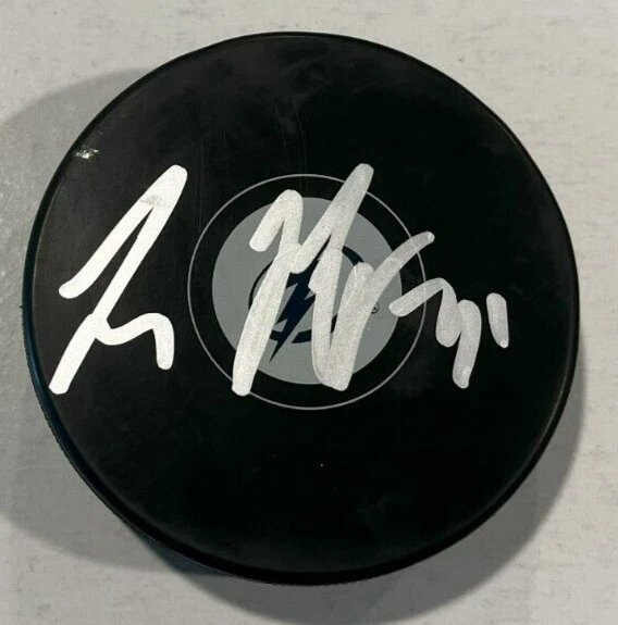 JONAS JOHANSSON SIGNED TAMPA BAY LIGHTNING HOCKEY PUCK W/ CASE COA