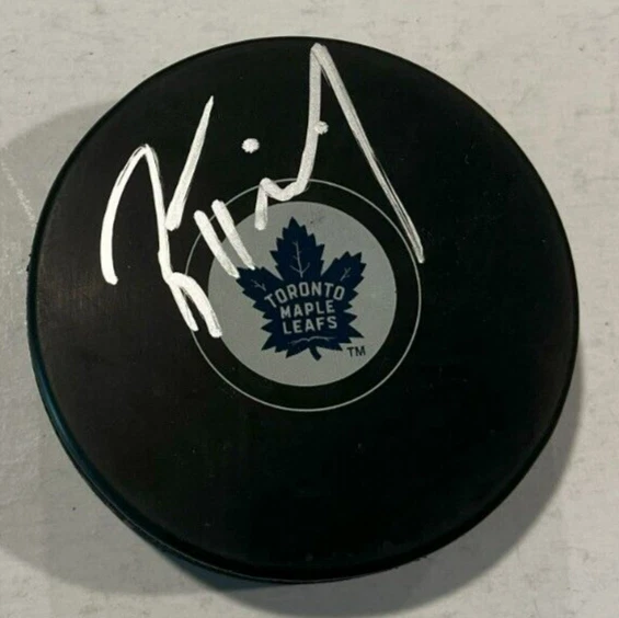 BRAD TRELIVING SIGNED TORONTO MAPLE LEAFS HOCKEY PUCK W/ CASE COA