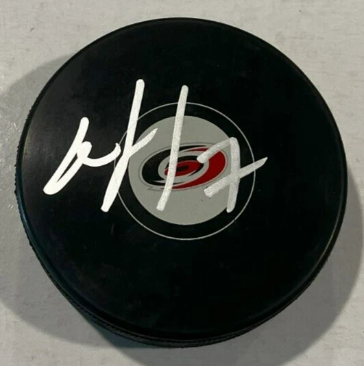 DMITRY ORLOV SIGNED CAROLINA HURRICANES HOCKEY PUCK W/ CASE COA