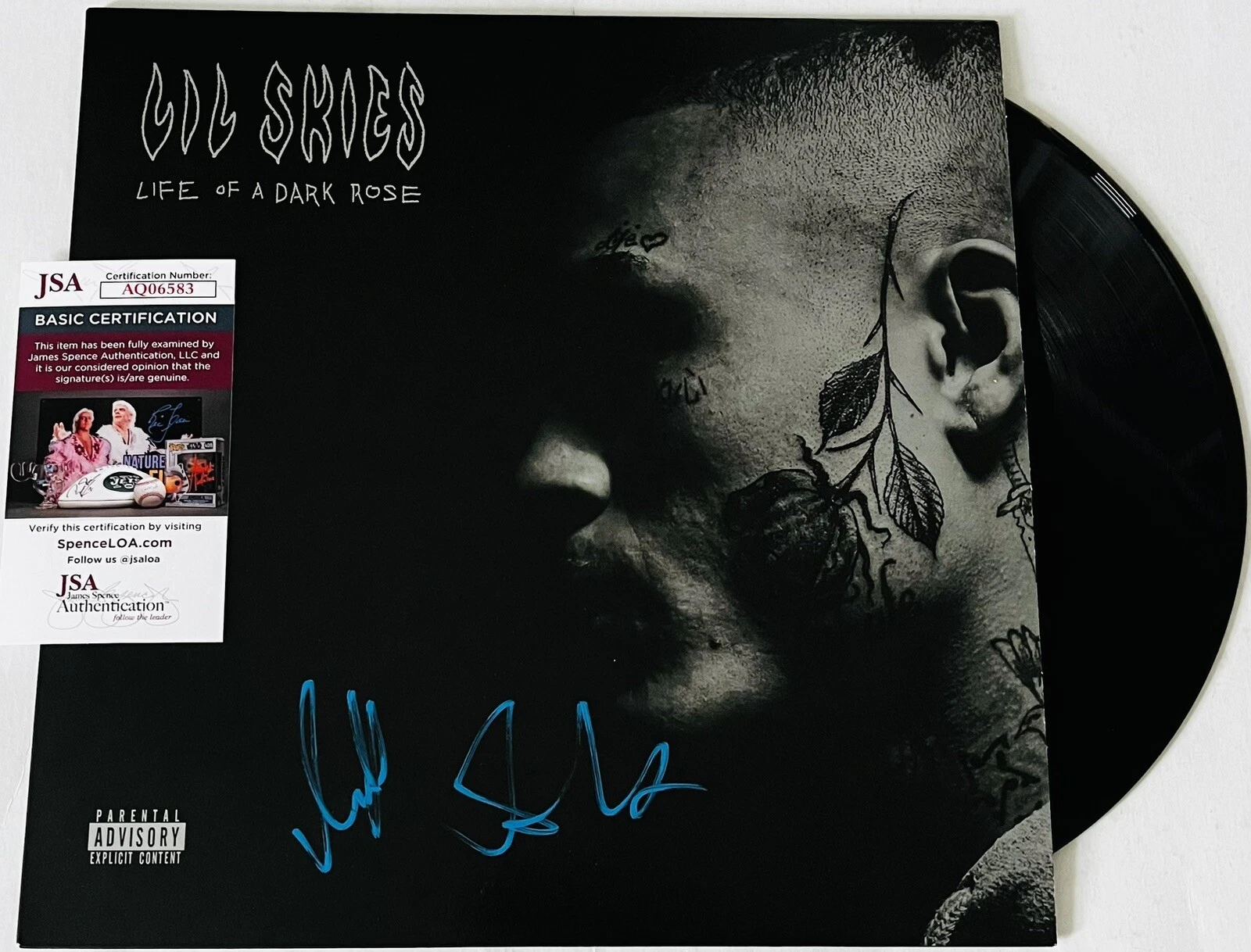 LIL SKIES SIGNED LIFE OF A DARK ROSE VINYL LP RECORD ALBUM RAPPER JSA COA