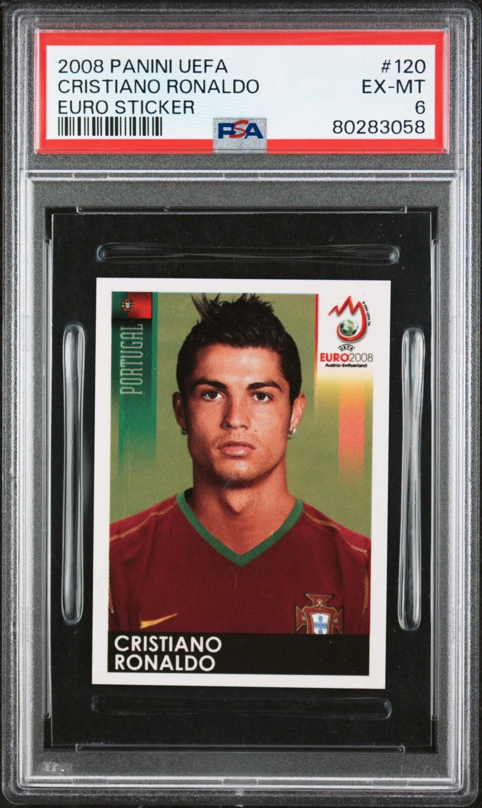 2008 PANINI UEFA EURO STICKER 120 CRISTIANO RONALDO PSA 6