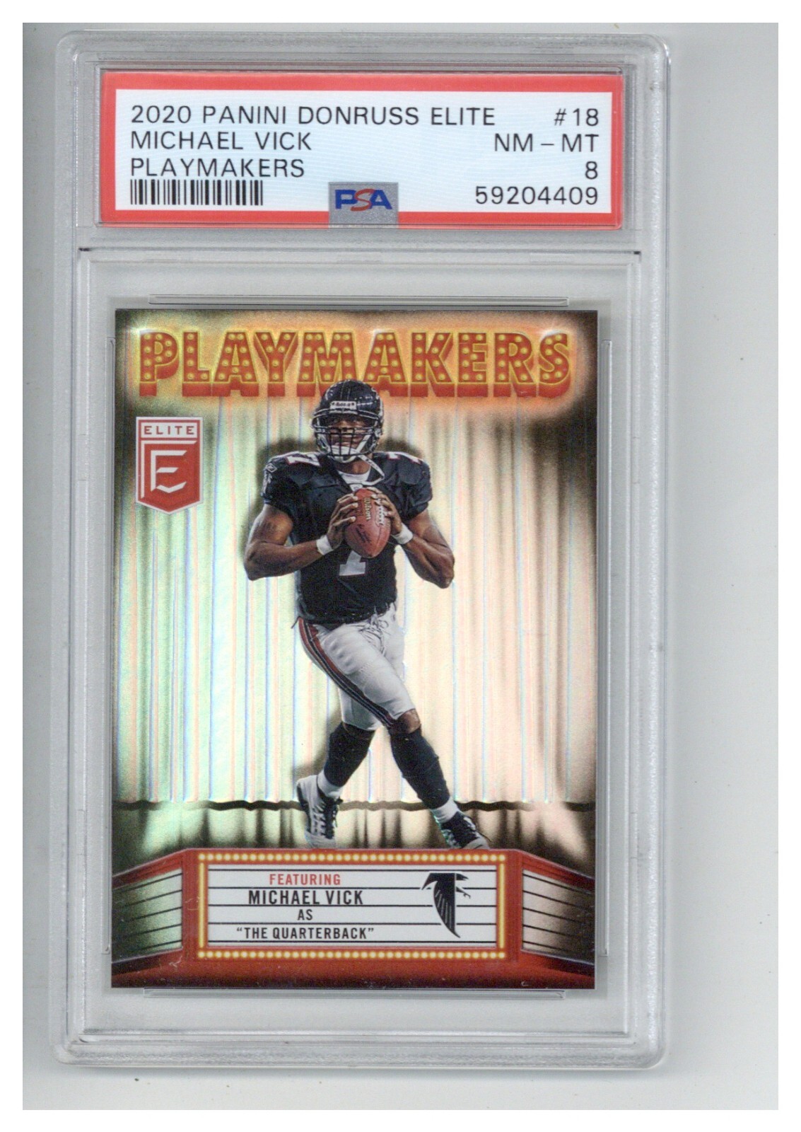 2020 Panini Donruss Elite Playmakers Michael Vick PSA 8