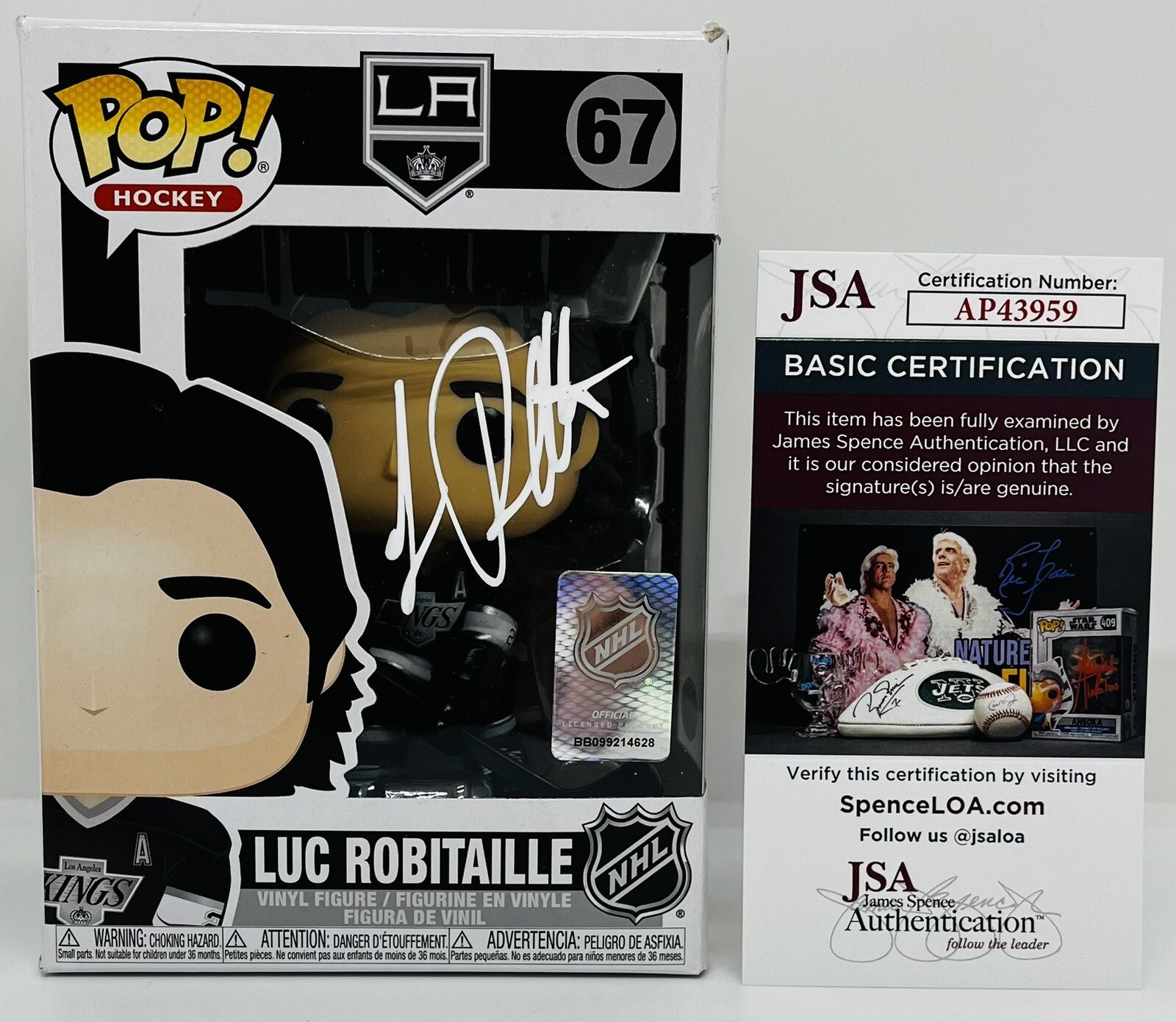 LUC ROBITAILLE SIGNED NHL HOCKEY POP FUNKO FIGURE LOS ANGELES KINGS JSA COA