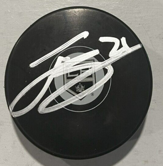 JORDAN SPENCE SIGNED LOS ANGELES KINGS HOCKEY PUCK W/ CASE COA