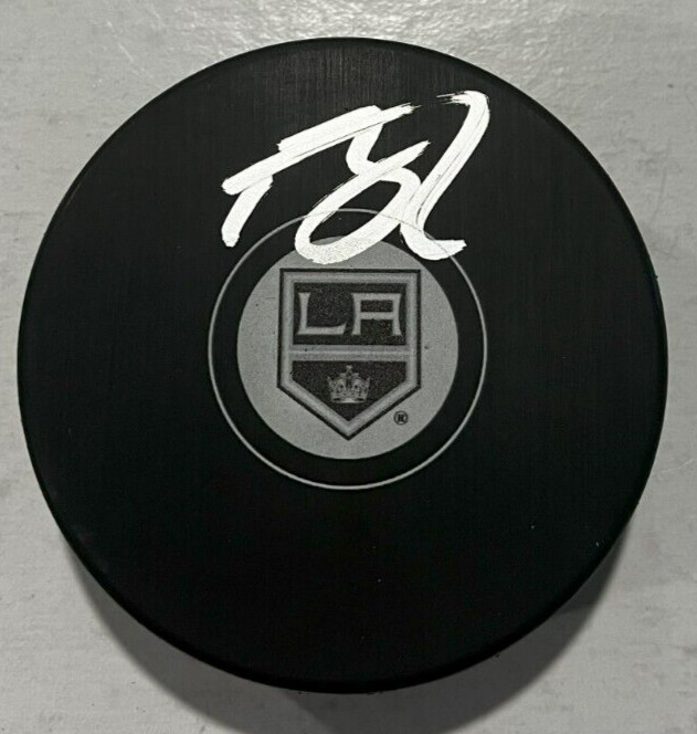 PIERRE-LUC DUBOIS SIGNED LOS ANGELES KINGS HOCKEY PUCK W/ CASE COA