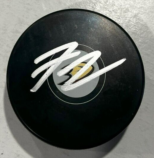 FRANK VATRANO SIGNED ANAHEIM DUCKS HOCKEY PUCK W/ CASE COA