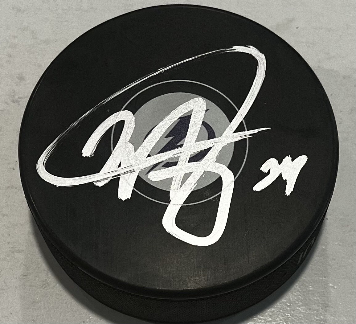 MATT DUMBA SIGNED TAMPA BAY LIGHTNING HOCKEY PUCK W/ CASE COA