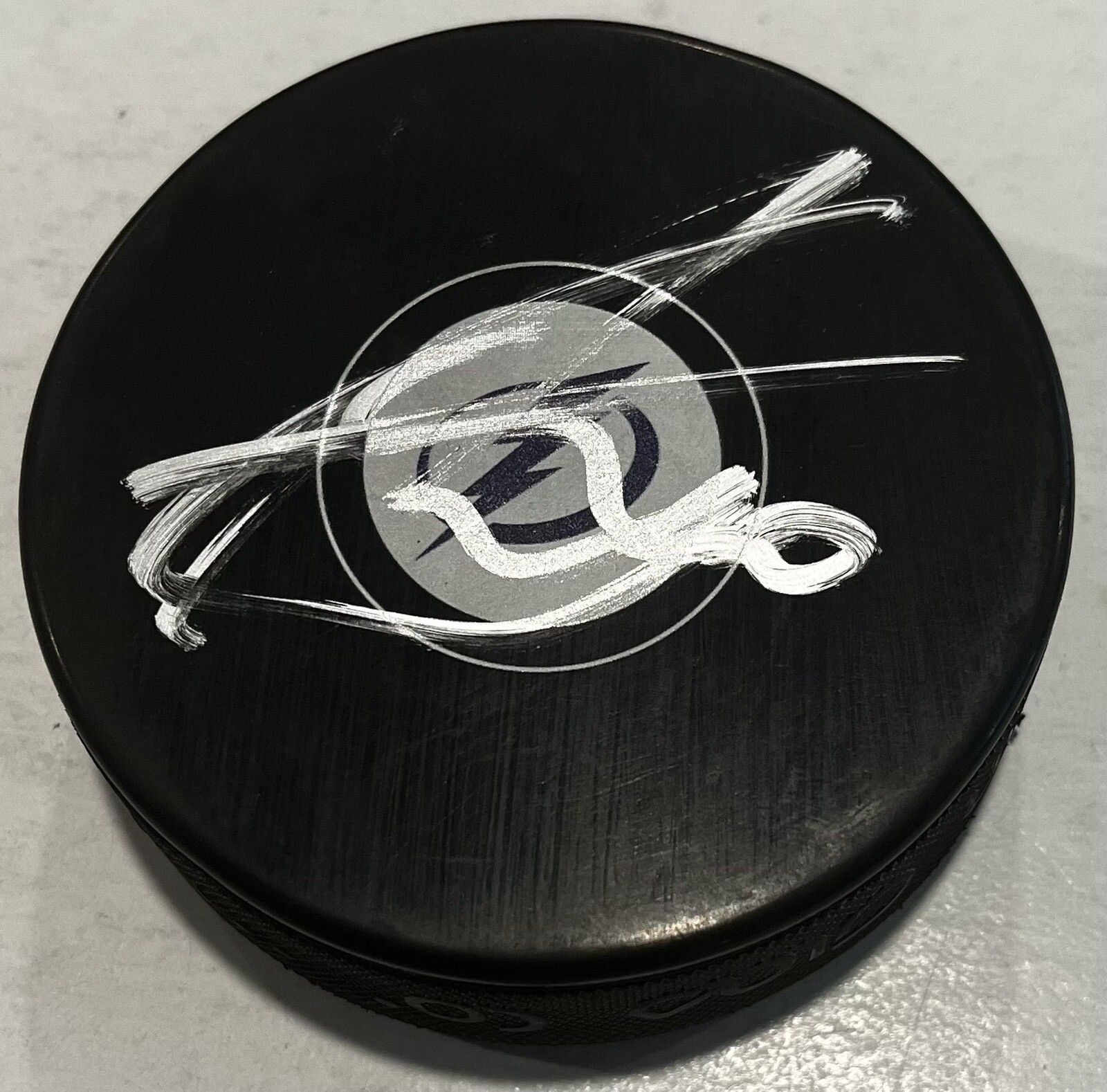 ANTHONY DUCLAIR SIGNED TAMPA BAY LIGHTNING HOCKEY PUCK W/ CASE COA