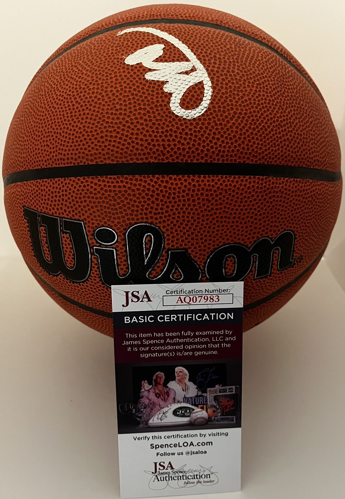 ASA NEWELL SIGNED WILSON NBA BASKETBALL GEORGIA BULLDOGS JSA COA