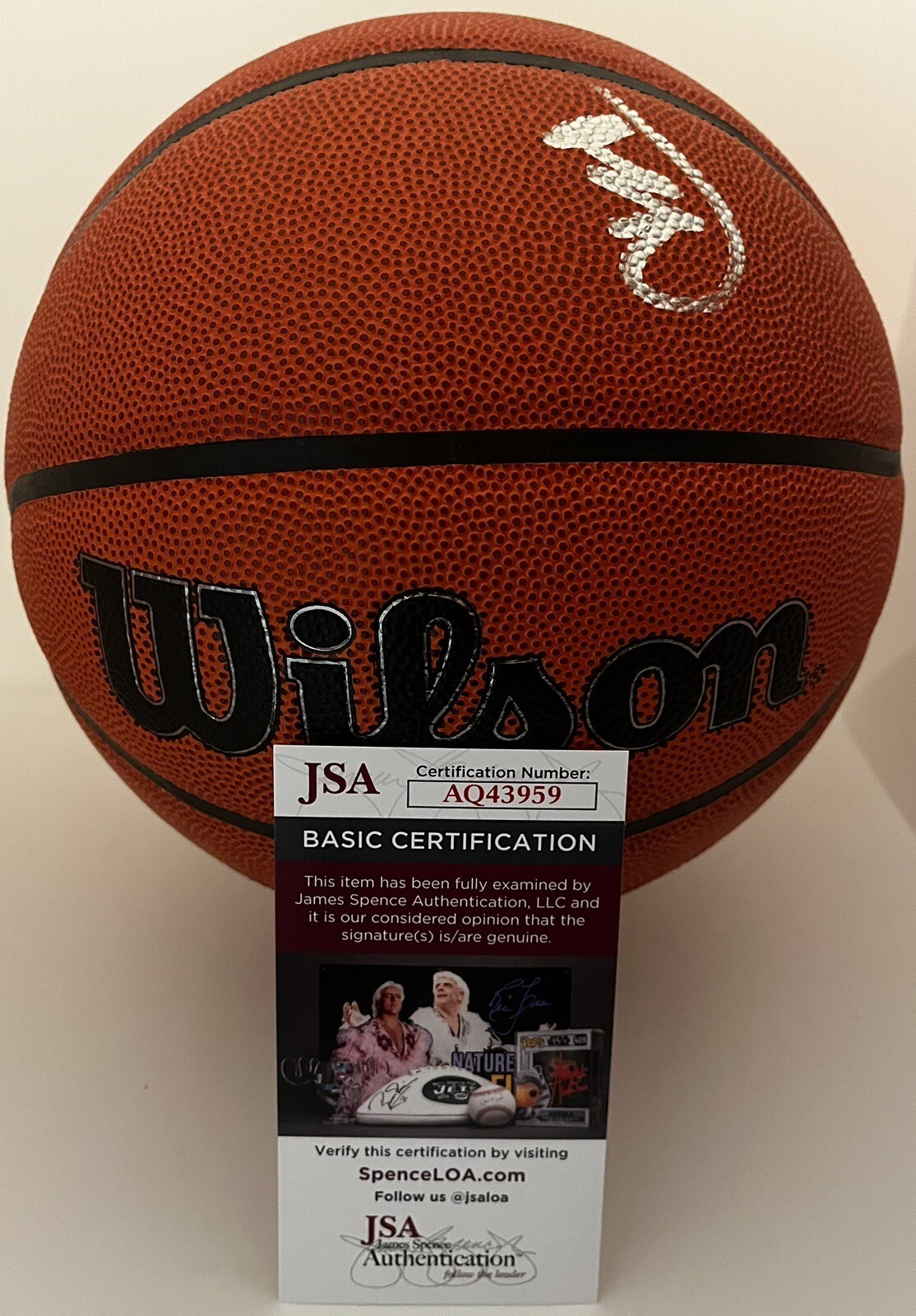 ASA NEWELL SIGNED WILSON NBA BASKETBALL GEORGIA BULLDOGS JSA COA
