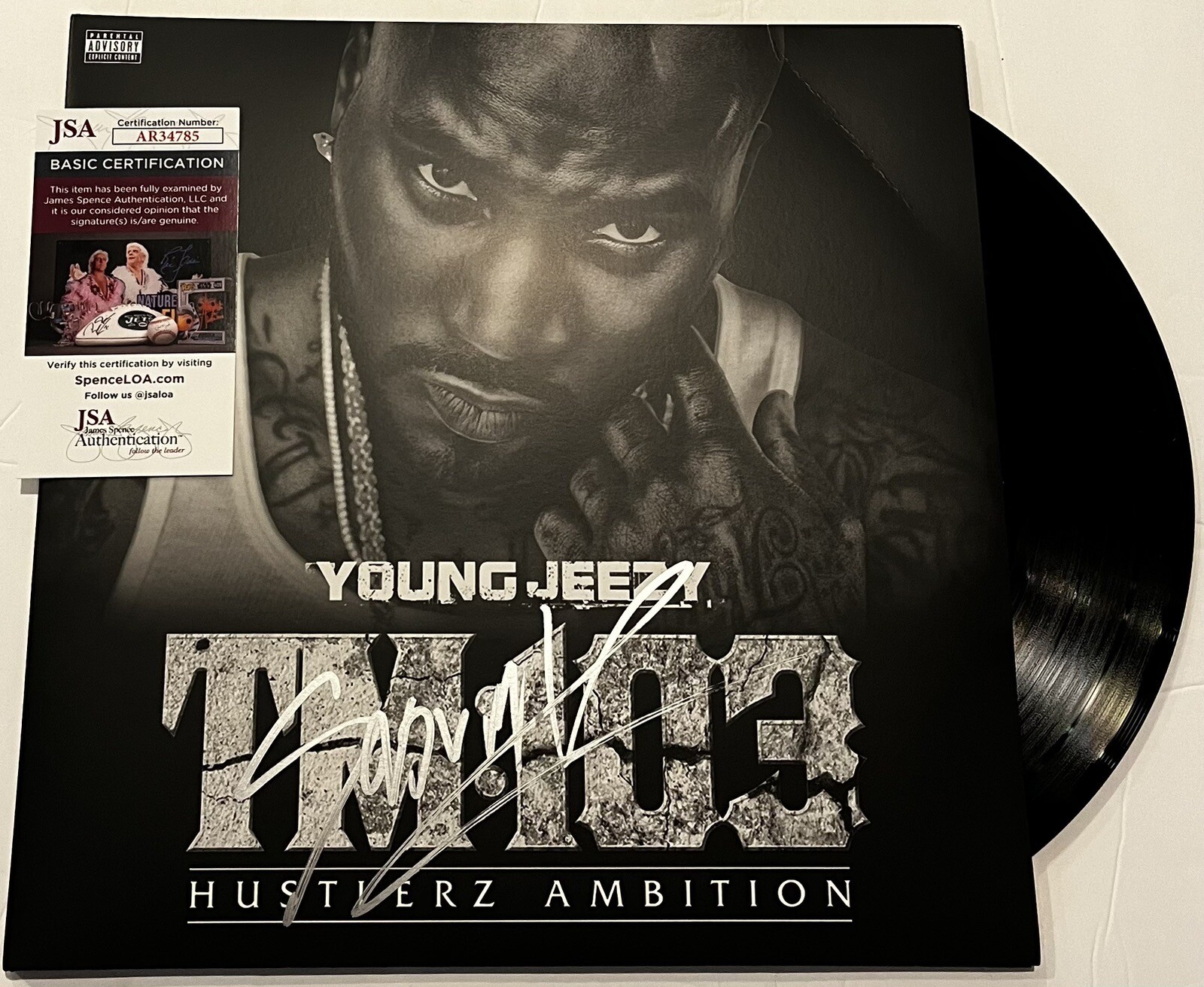 YOUNG JEEZY SIGNED TM:103 HUSTLERZ AMBITION LP VINYL RECORD ALBUM JSA COA