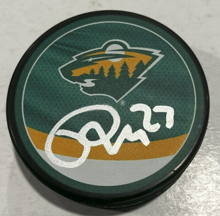 MARCO ROSSI SIGNED MINNESOTA WILD HOCKEY PUCK W/ CASE COA