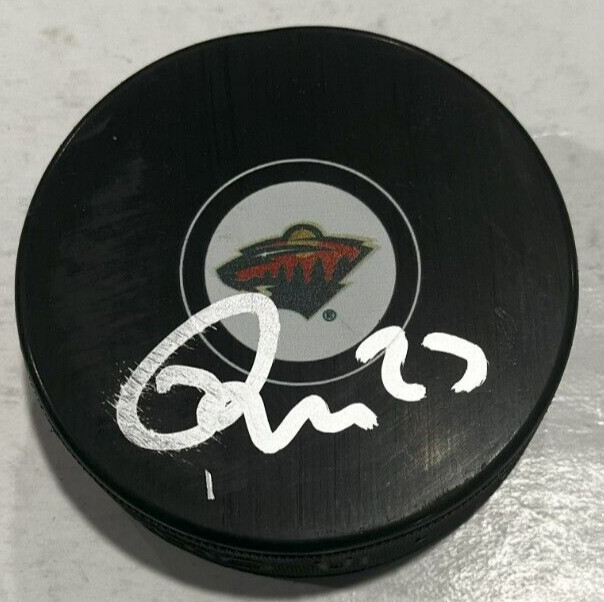 MARCO ROSSI SIGNED MINNESOTA WILD HOCKEY PUCK W/ CASE COA