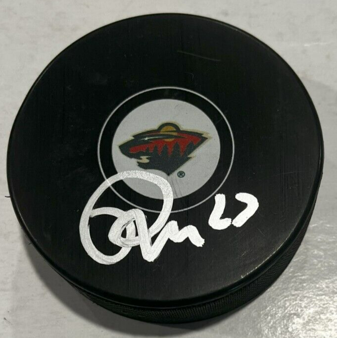MARCO ROSSI SIGNED MINNESOTA WILD HOCKEY PUCK W/ CASE COA