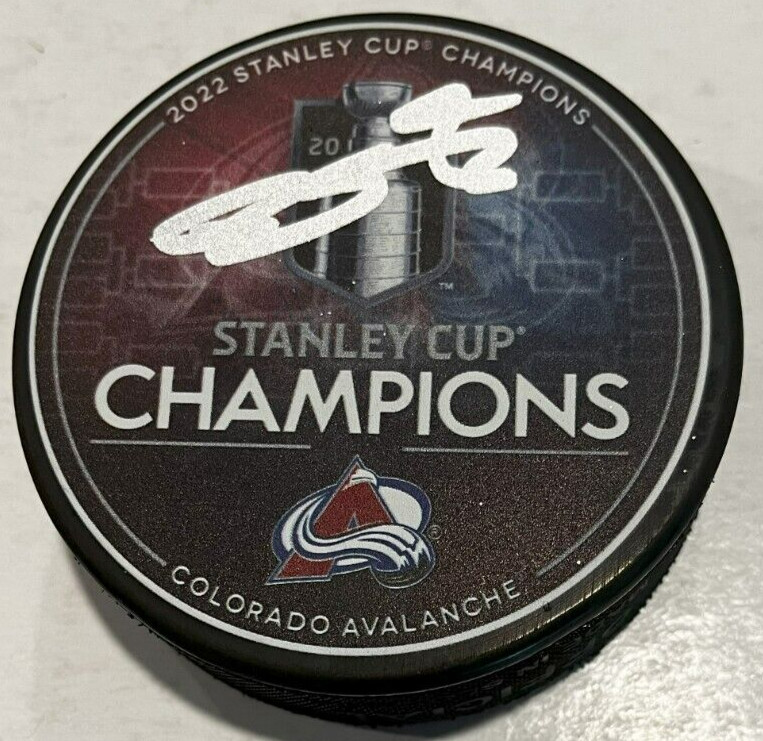 BOWEN BYRAM SIGNED COLORADO AVALANCHE 2022 STANLEY CUP PUCK W/ CASE COA
