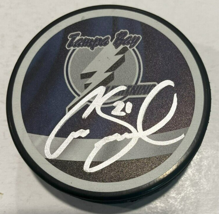 CORY SARICH SIGNED TAMPA BAY LIGHTNING HOCKEY PUCK W/ CASE COA