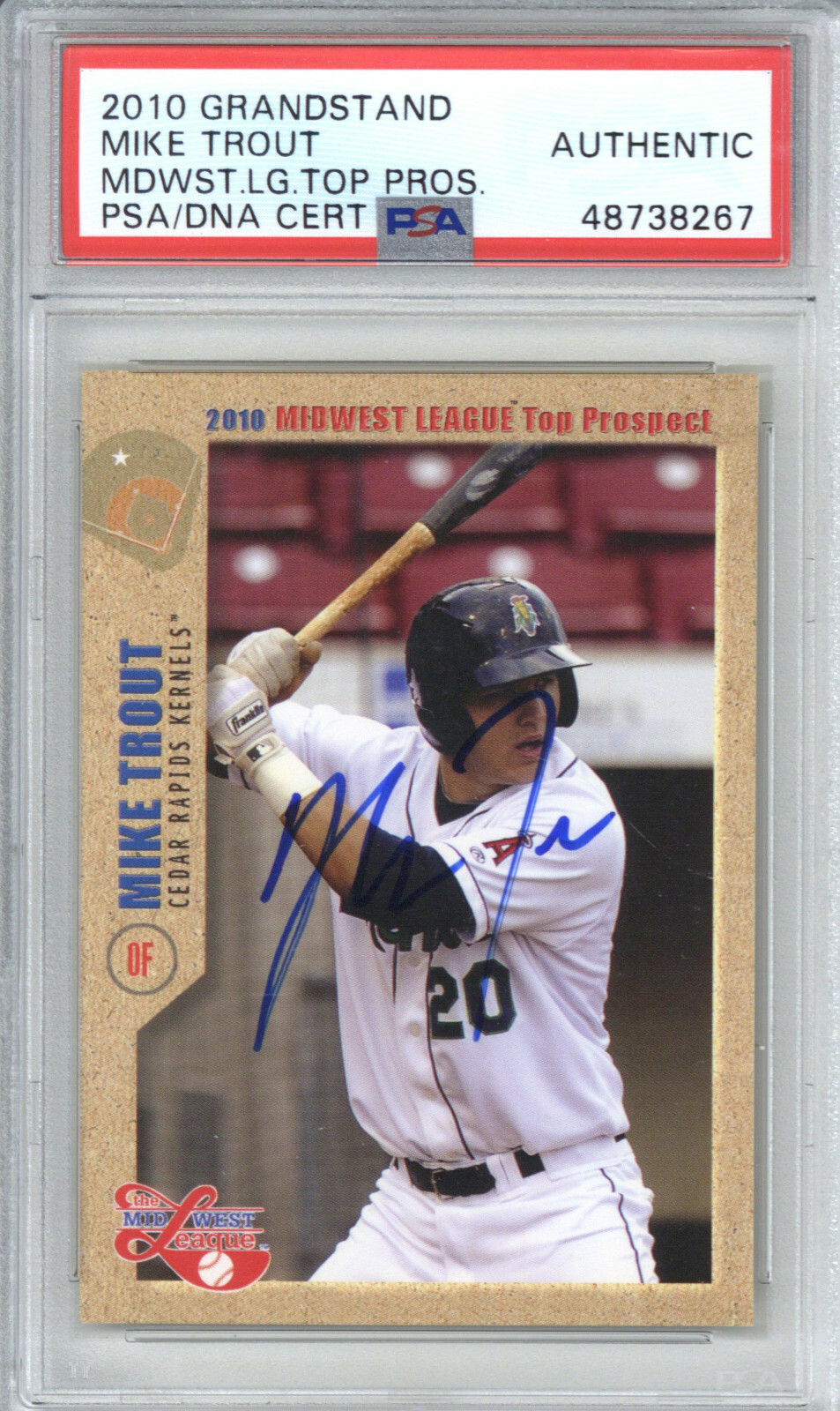 Mike Trout Auto Signed 2010 Grandstand RC PSA