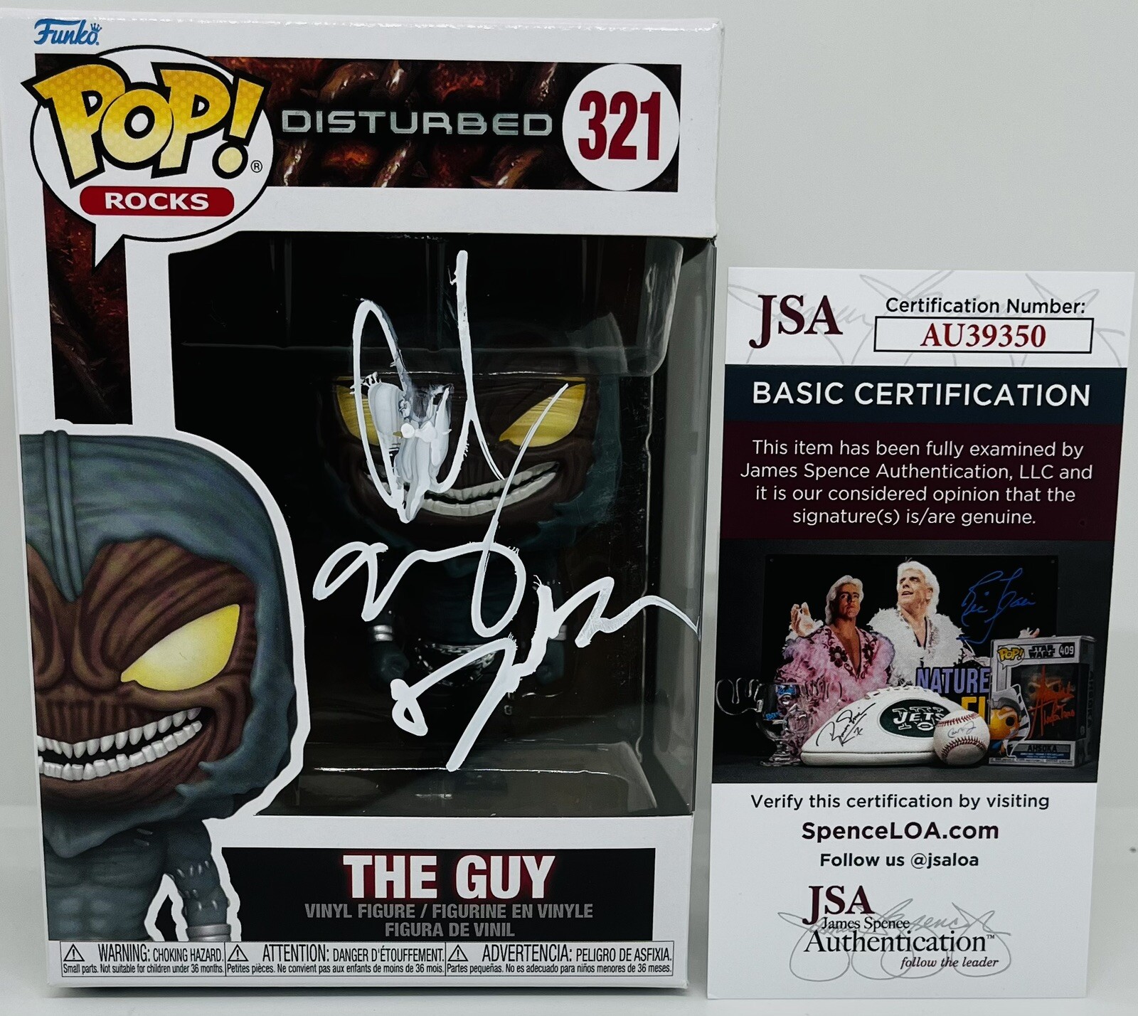 DISTURBED BAND SIGNED THE GUY FUNKO POP FIGURE DAVID DRAIMAN DONEGAN WENGREN JSA