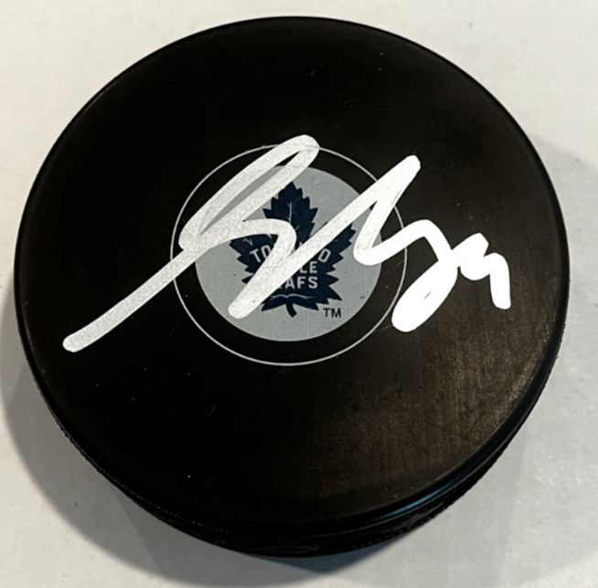 NICHOLAS ROBERTSON SIGNED TORONTO MAPLE LEAFS AUTOGRAPHED HOCKEY PUCK W CASE COA