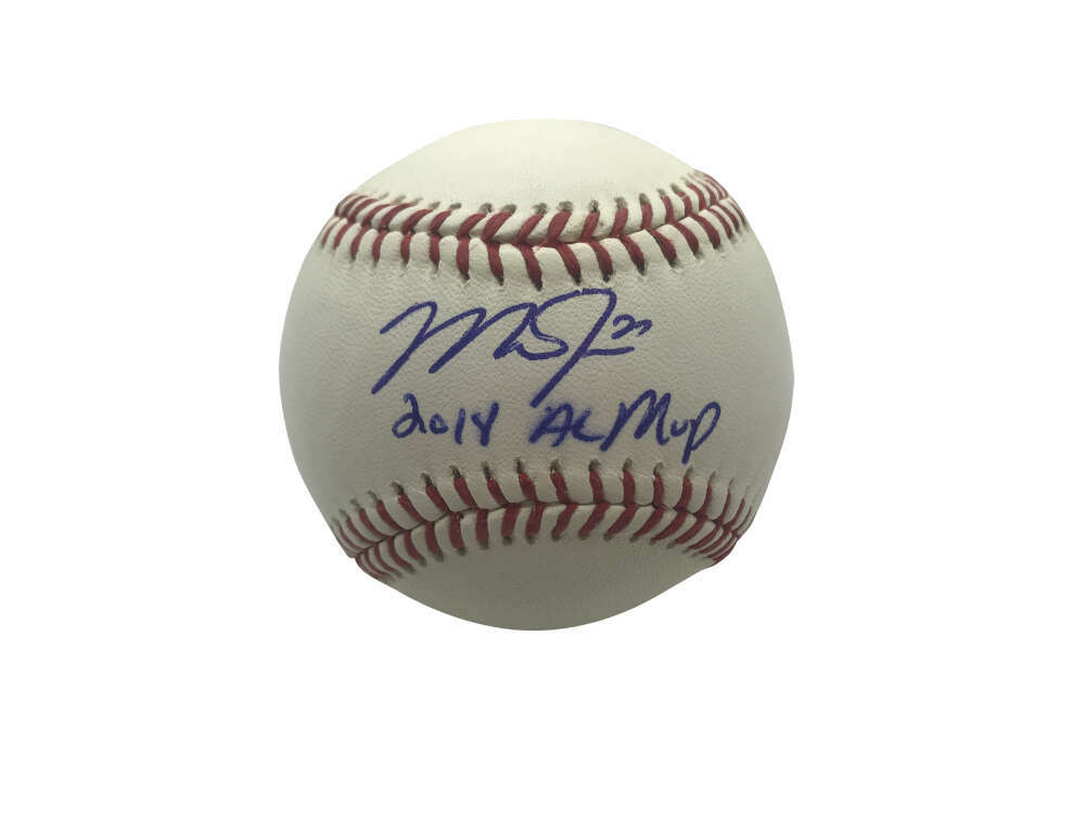 Mike Trout Signed Auto OML Baseball 2014 AL MVP MLB