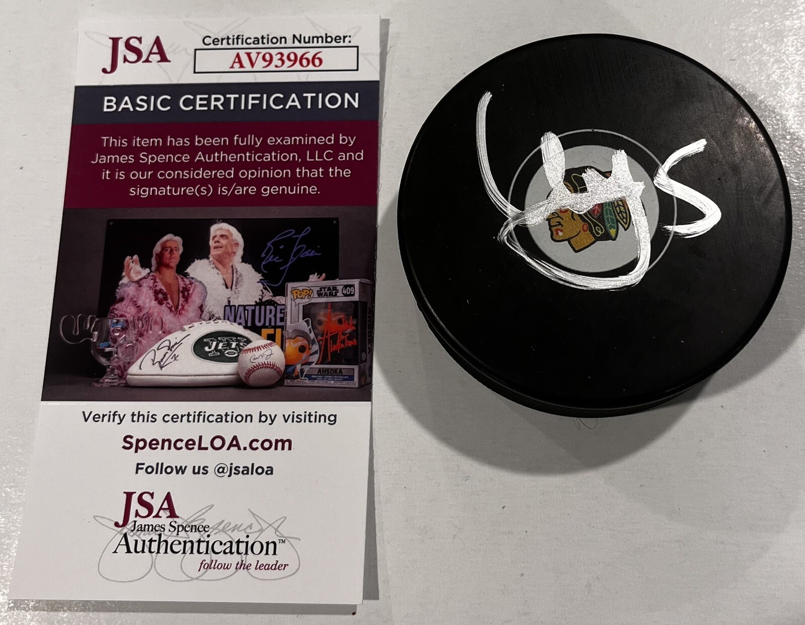 ARTYOM LEVSHUNOV SIGNED CHICAGO BLACKHAWKS HOCKEY PUCK W/ CASE JSA COA