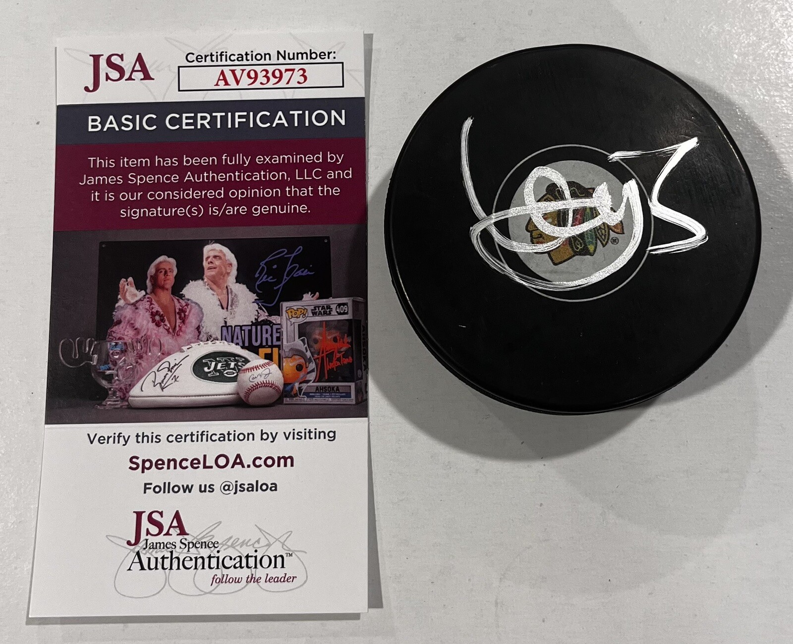 ARTYOM LEVSHUNOV SIGNED CHICAGO BLACKHAWKS HOCKEY PUCK W/ CASE JSA COA